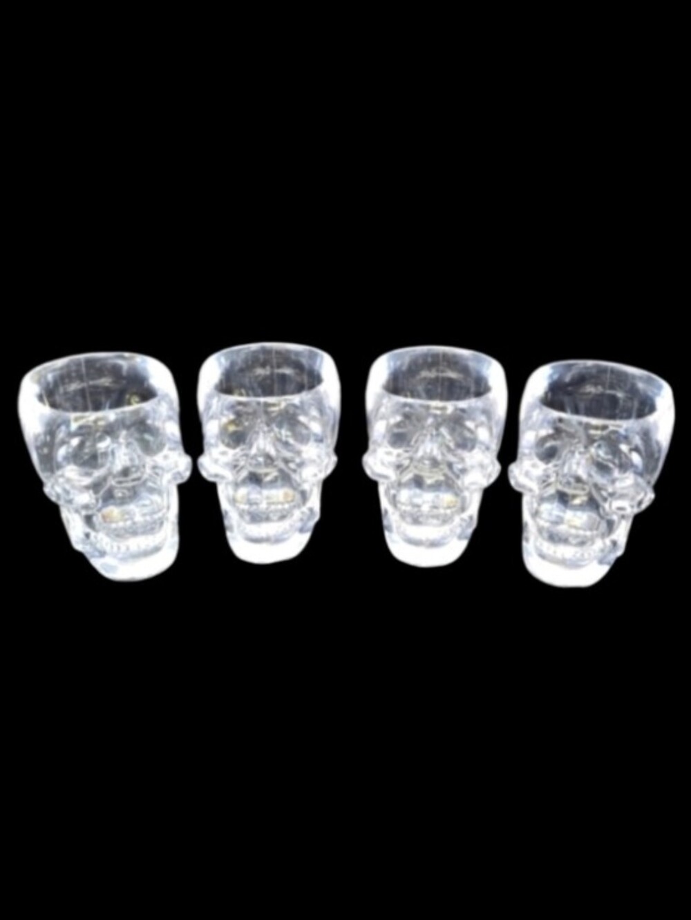NEW 4"CRYSTAL HEAD" VODKA SKULL PLASTIC SHOT GLASSES